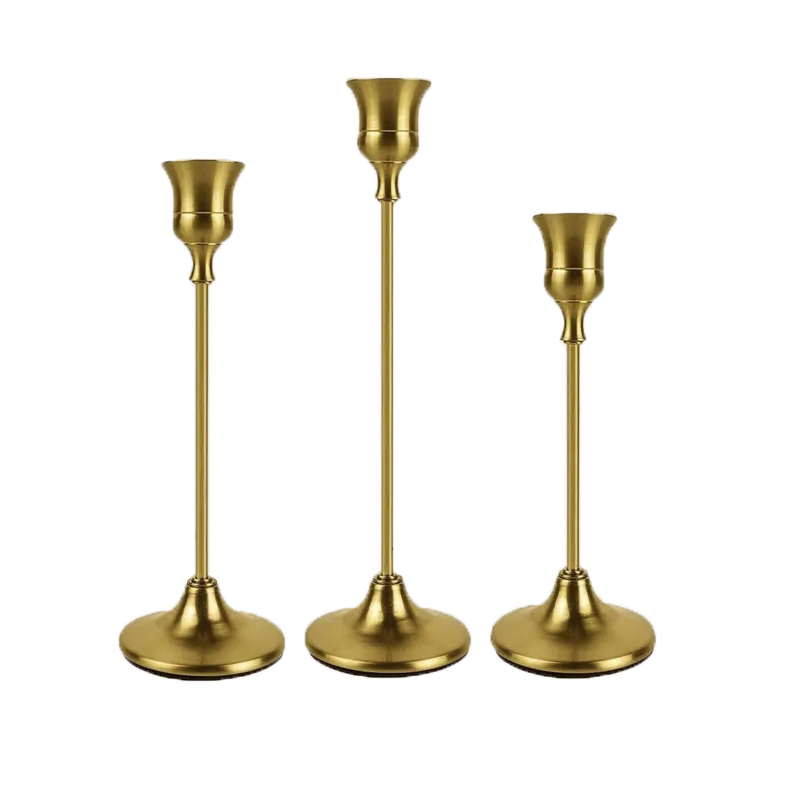Набір підсвічників 3шт високих золотих Canea