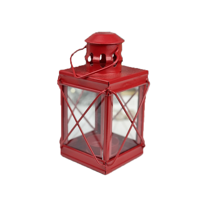 Ліхтарик металевий 15см червоний Canea