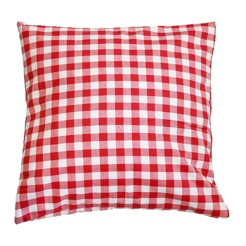 Наволочка 45х45см на подушку червона в клітинку Canea