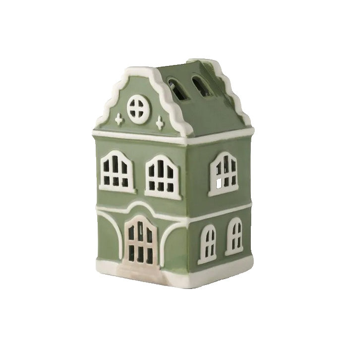 Підсвічник 16см "Будиночок" керамічний зелений Sostrene Grene