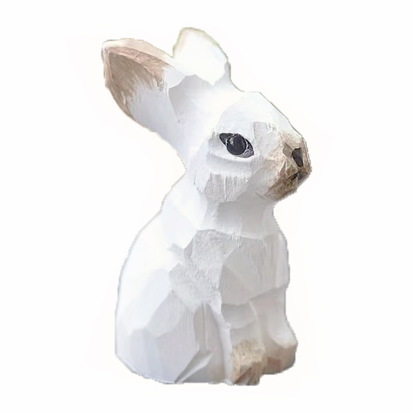 Фігурка 5см дерев'яна "Зайчик" білий Canea