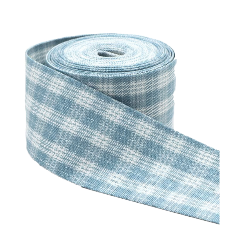 Стрічка 1м широка 5см голуба у клітинку Canea