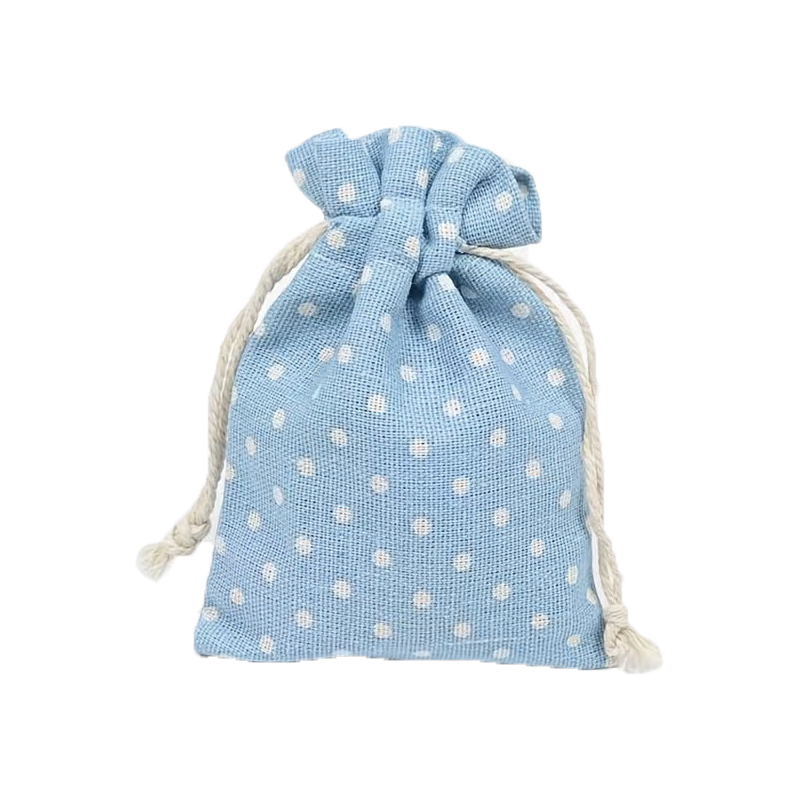 Мішечок бавовняний 12х15см голубий у горошок Canea