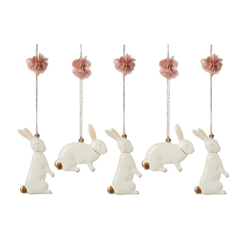 Набір підвісок "Зайчики" 5шт у подарунковій коробці Maileg