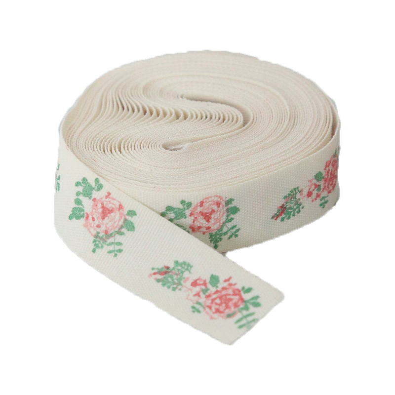 Стрічка 1,5см бавовняна у троянди 1м Canea