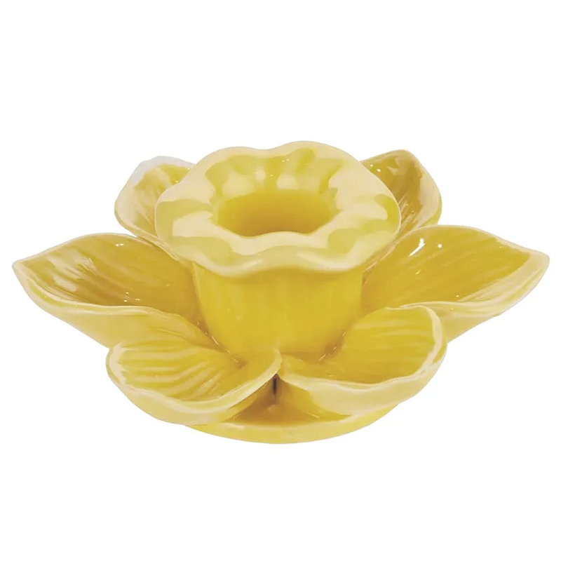 Підсвічник "Нарцис" 10см керамічний жовтий Canea