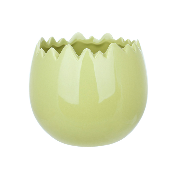 Горщик "Яйце" 13см зелене велике Canea