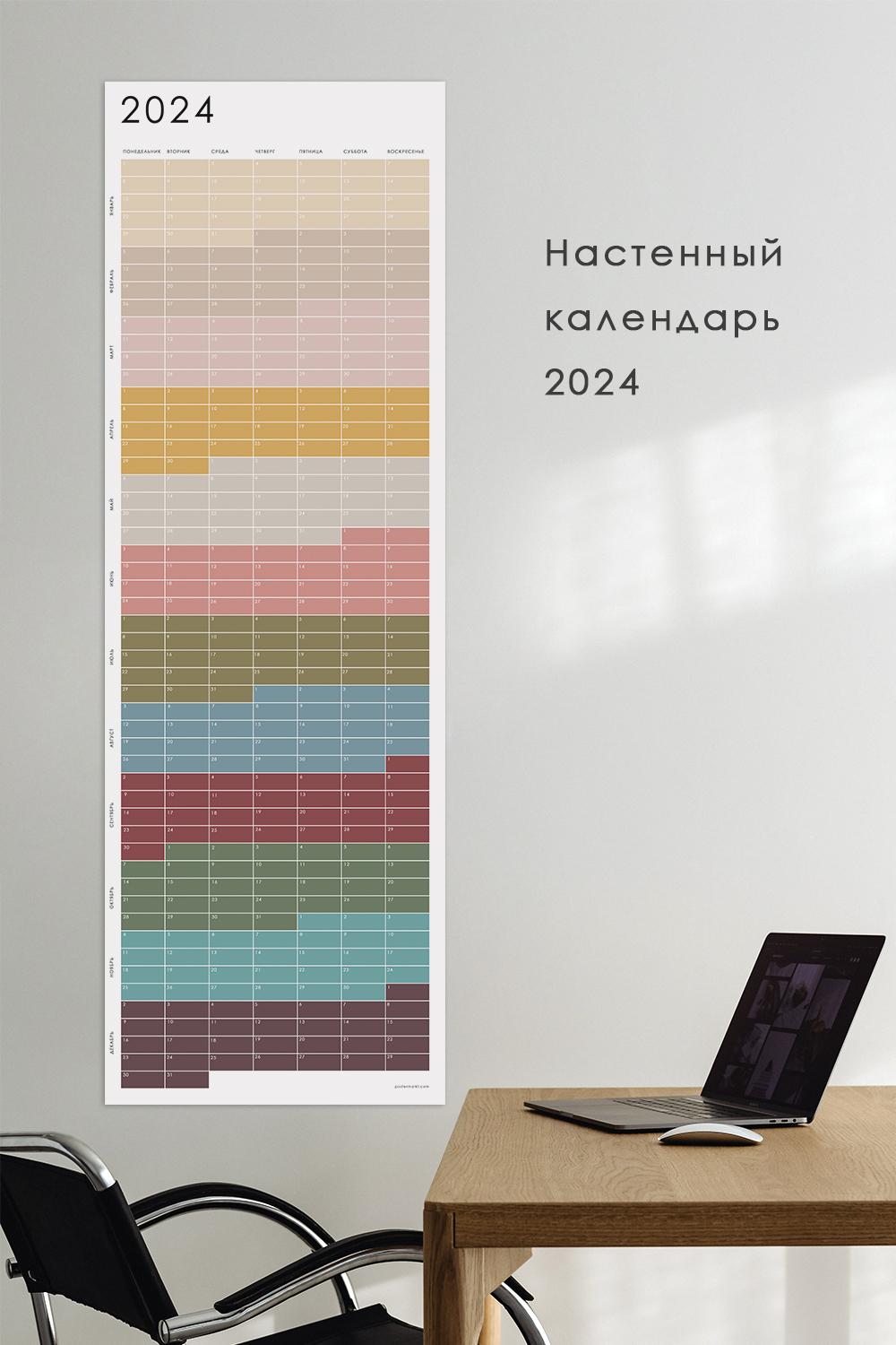 Календарь 2024 настенный POSTERMARKT, бирюзовый