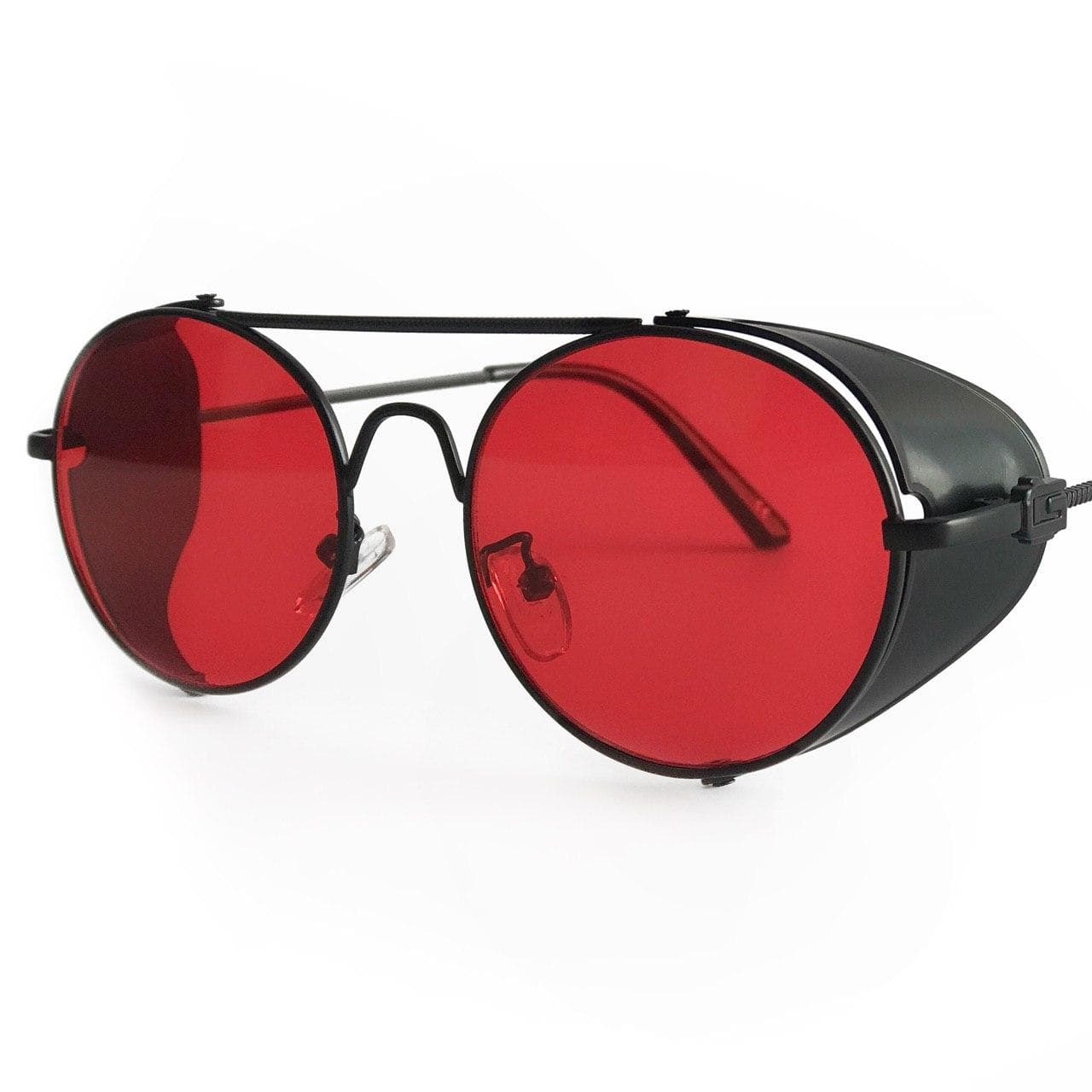 Круглые очки с красными стеклами