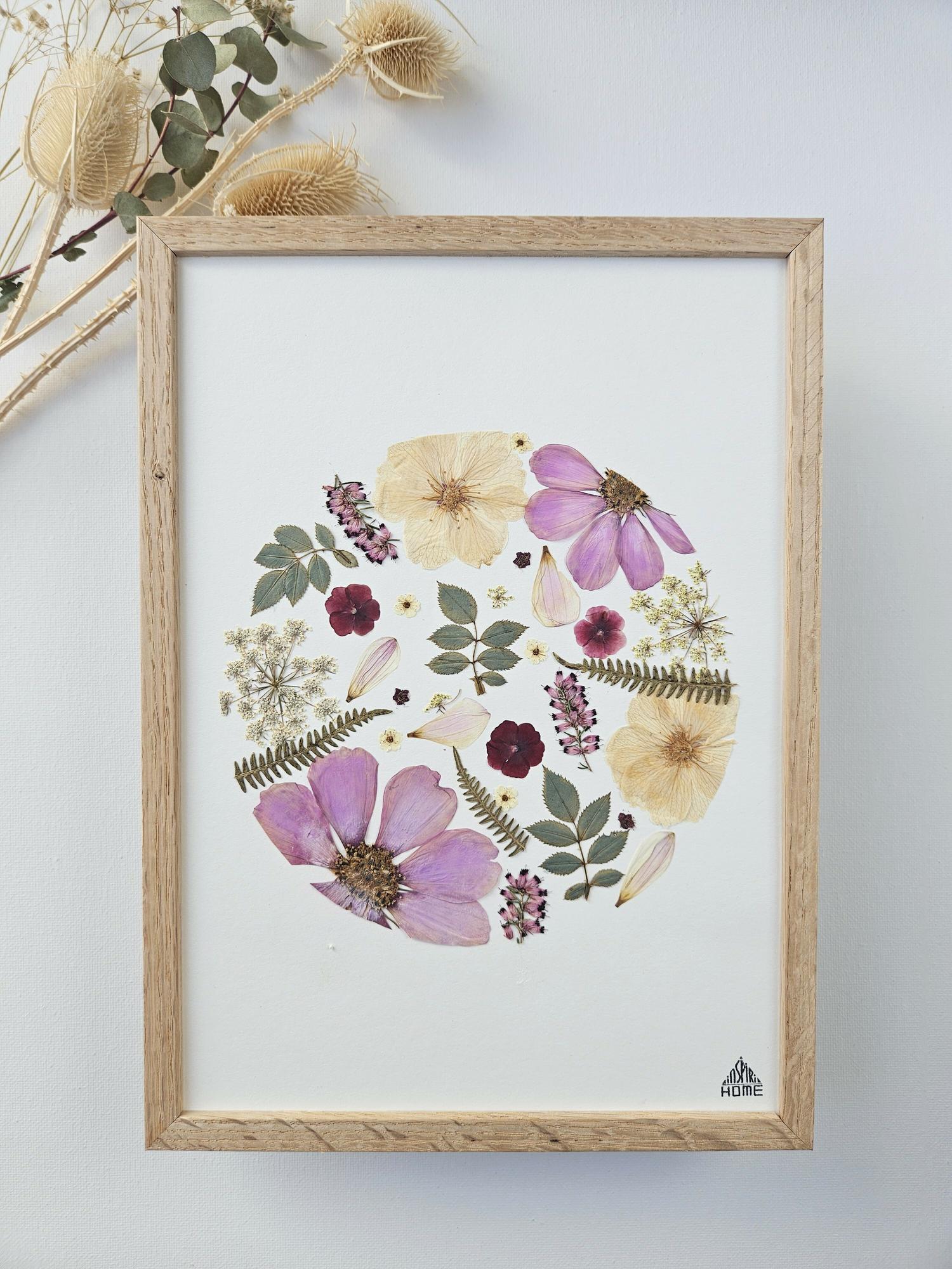 Herbier rond rose