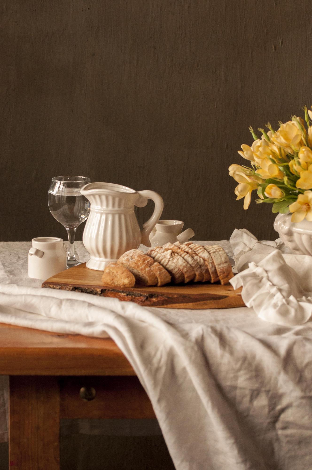 Скатерть из умягченного льна Белый