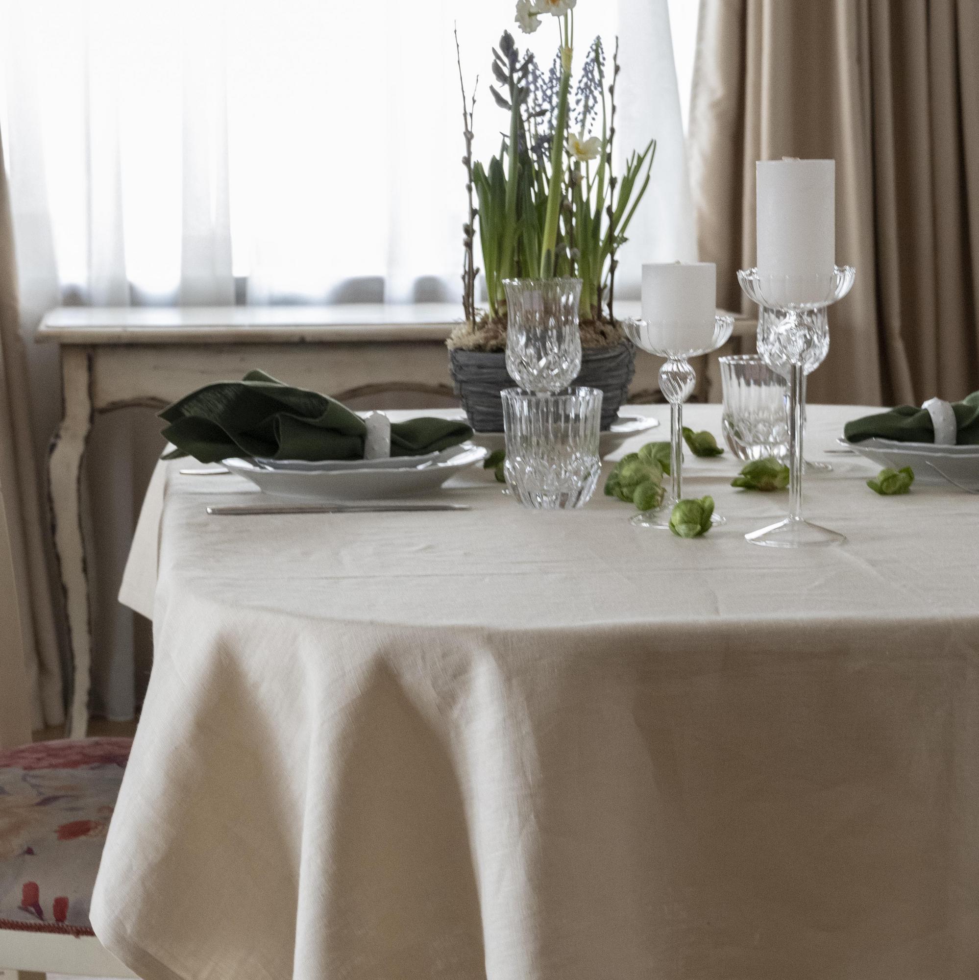 Скатерть из умягченного льна Песок