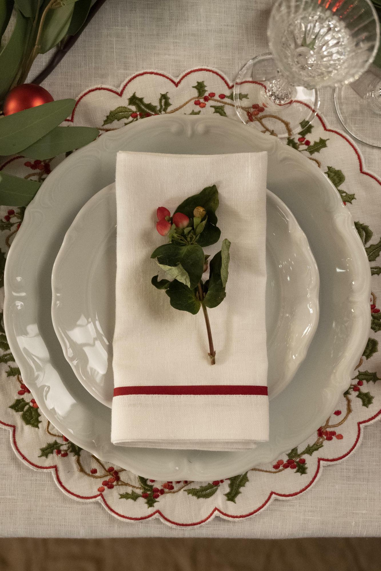 Комплект салфеток оттенок Белый с кантом