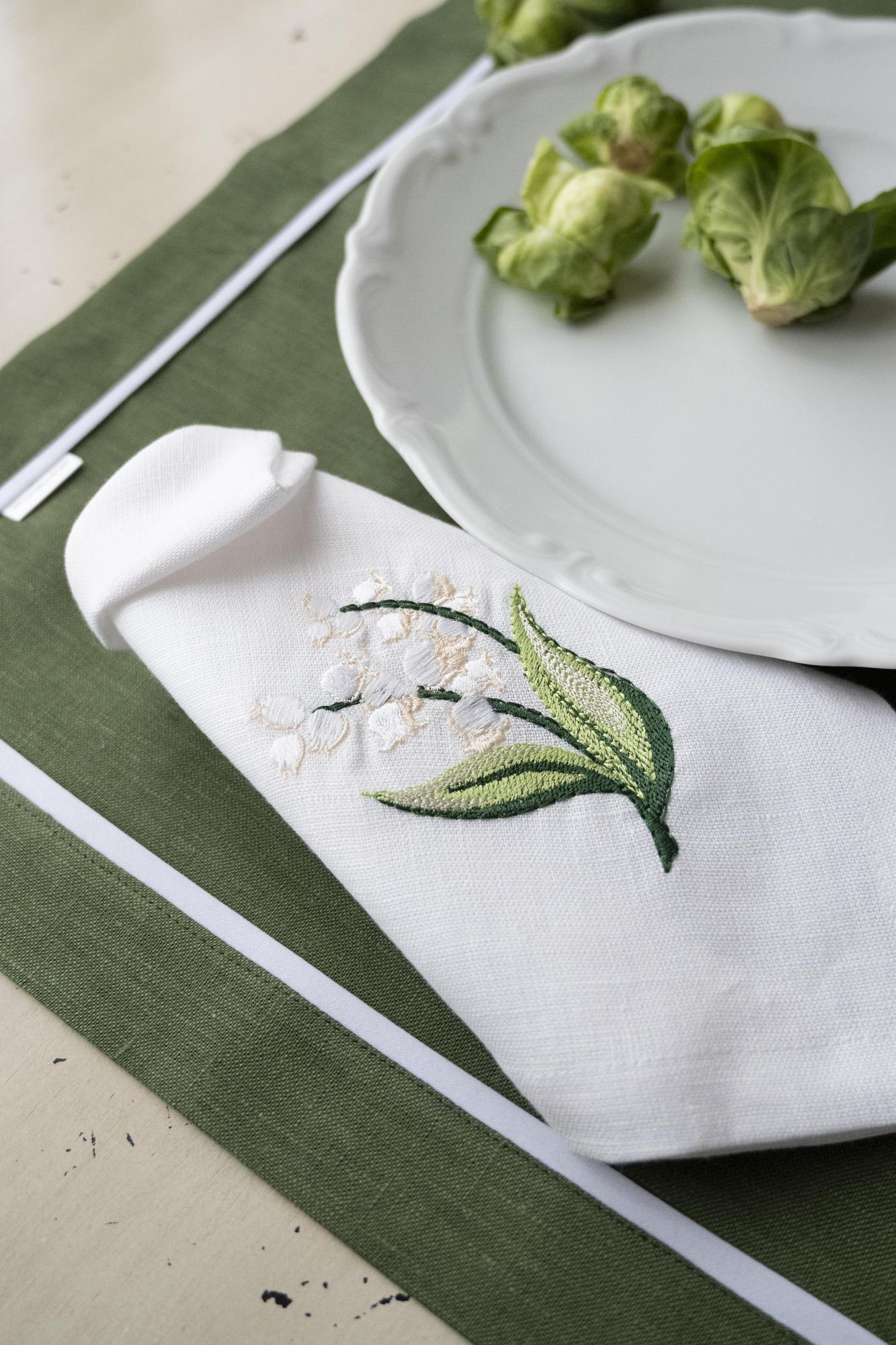 Плейсмат оттенок Мох  с кантом