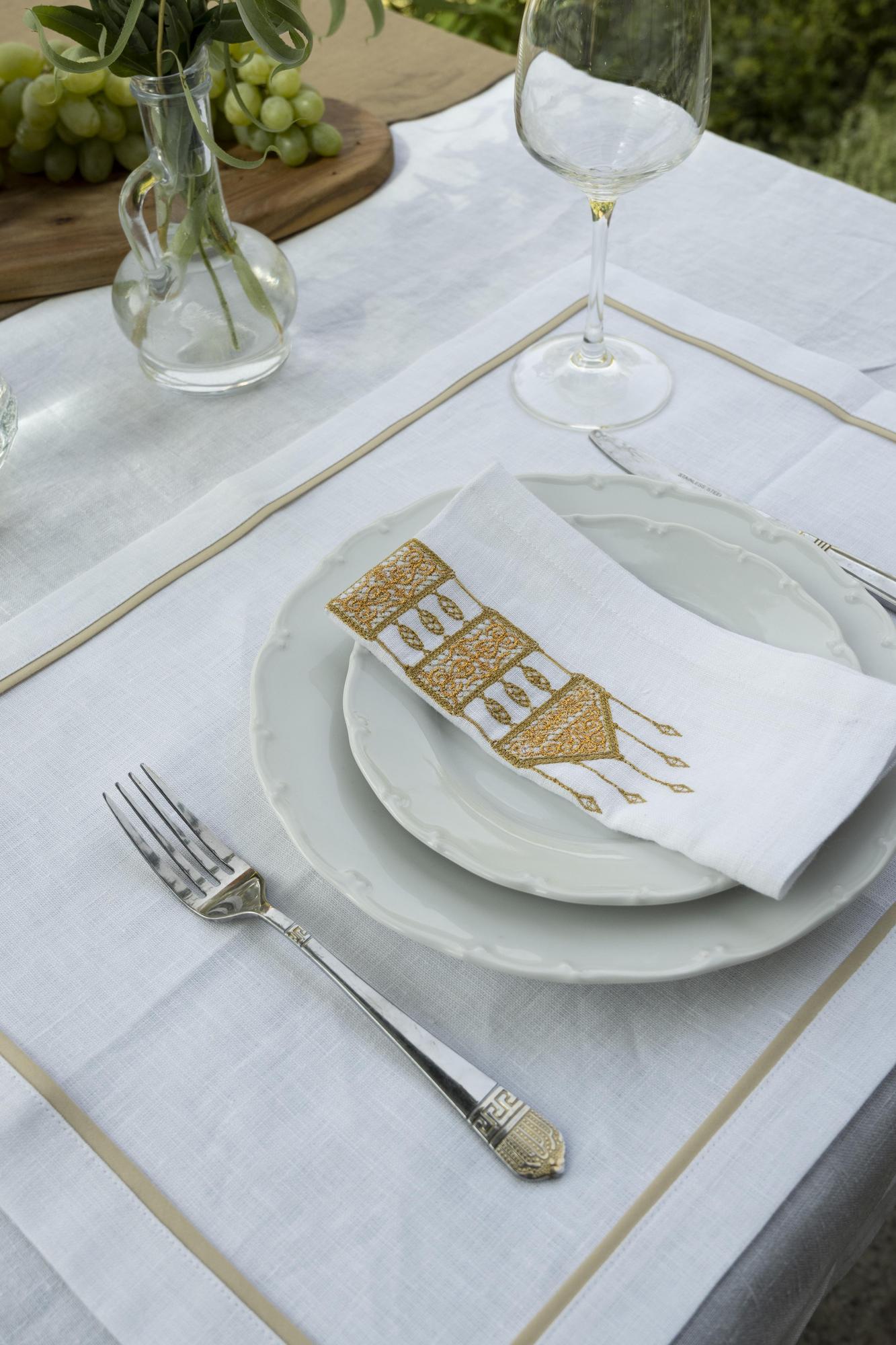 Плейсмат оттенок Белый  с кантом