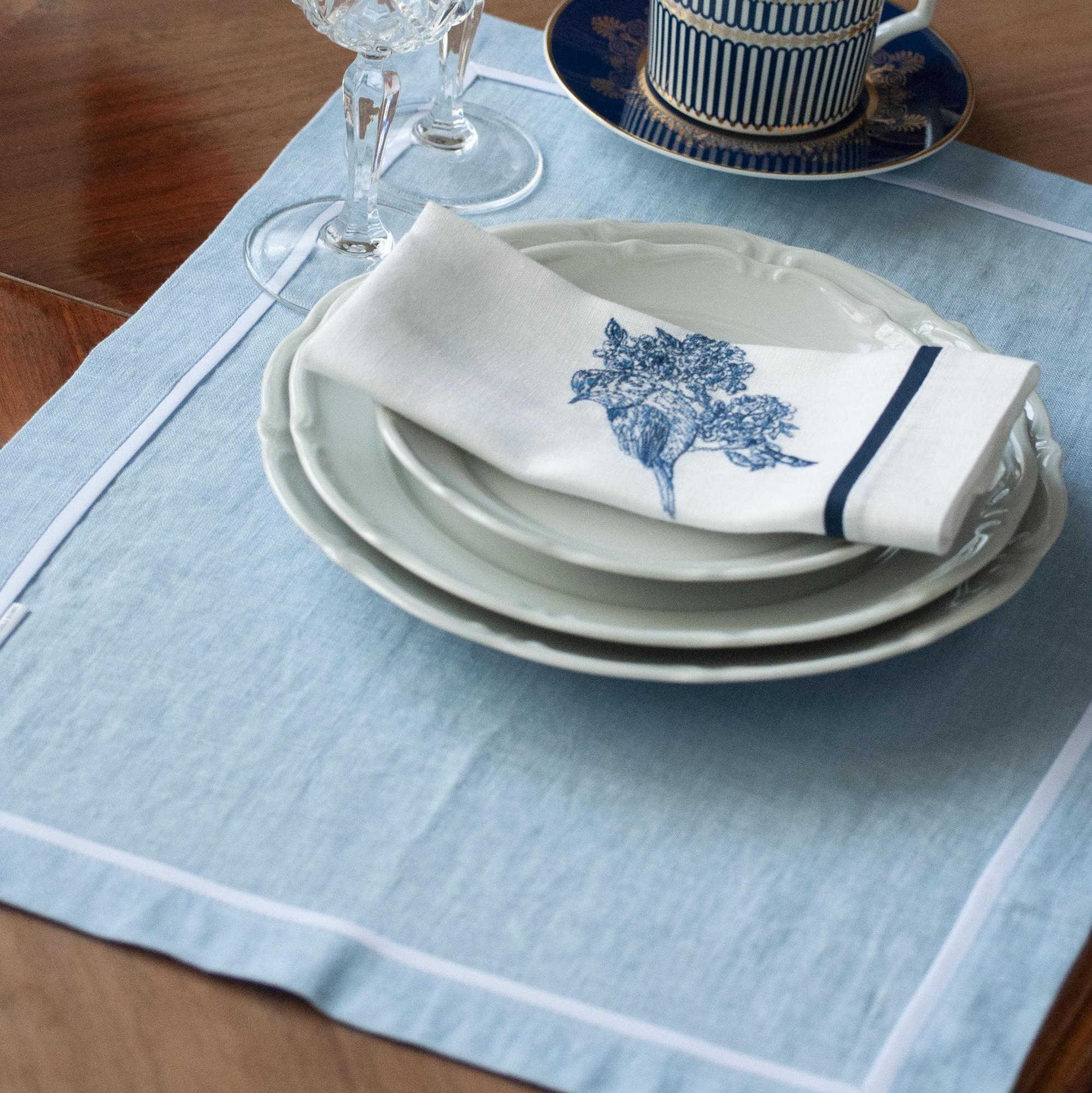 Плейсмат оттенок Аквамарин  с кантом