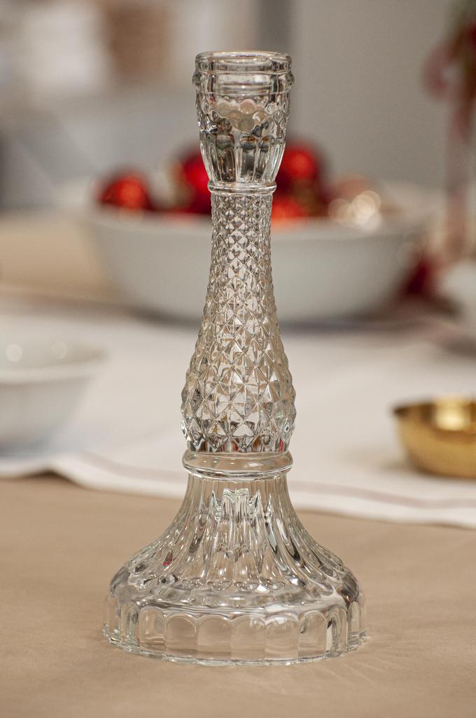 Подсвечник стеклянный, размер 22 см