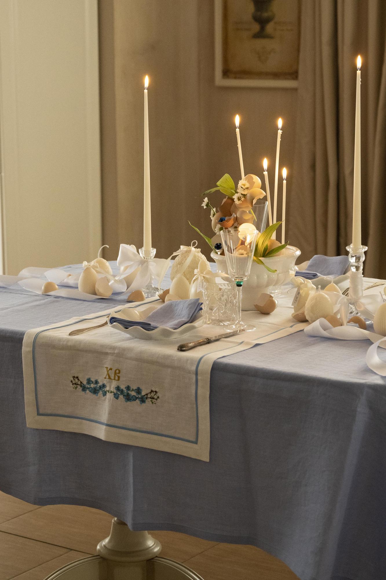 Скатерть из умягченного льна Лаванда