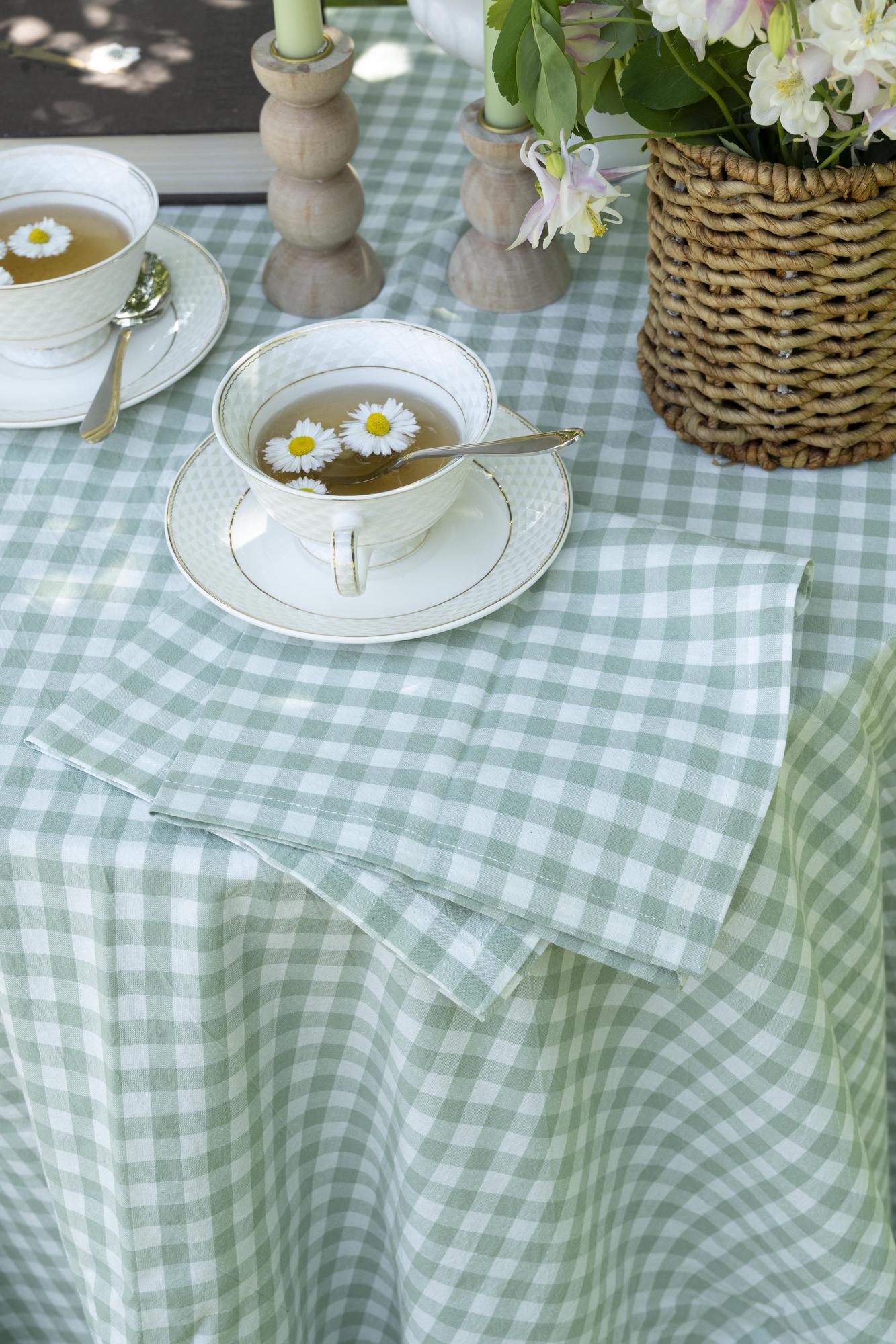 Комплект салфеток зеленая клетка