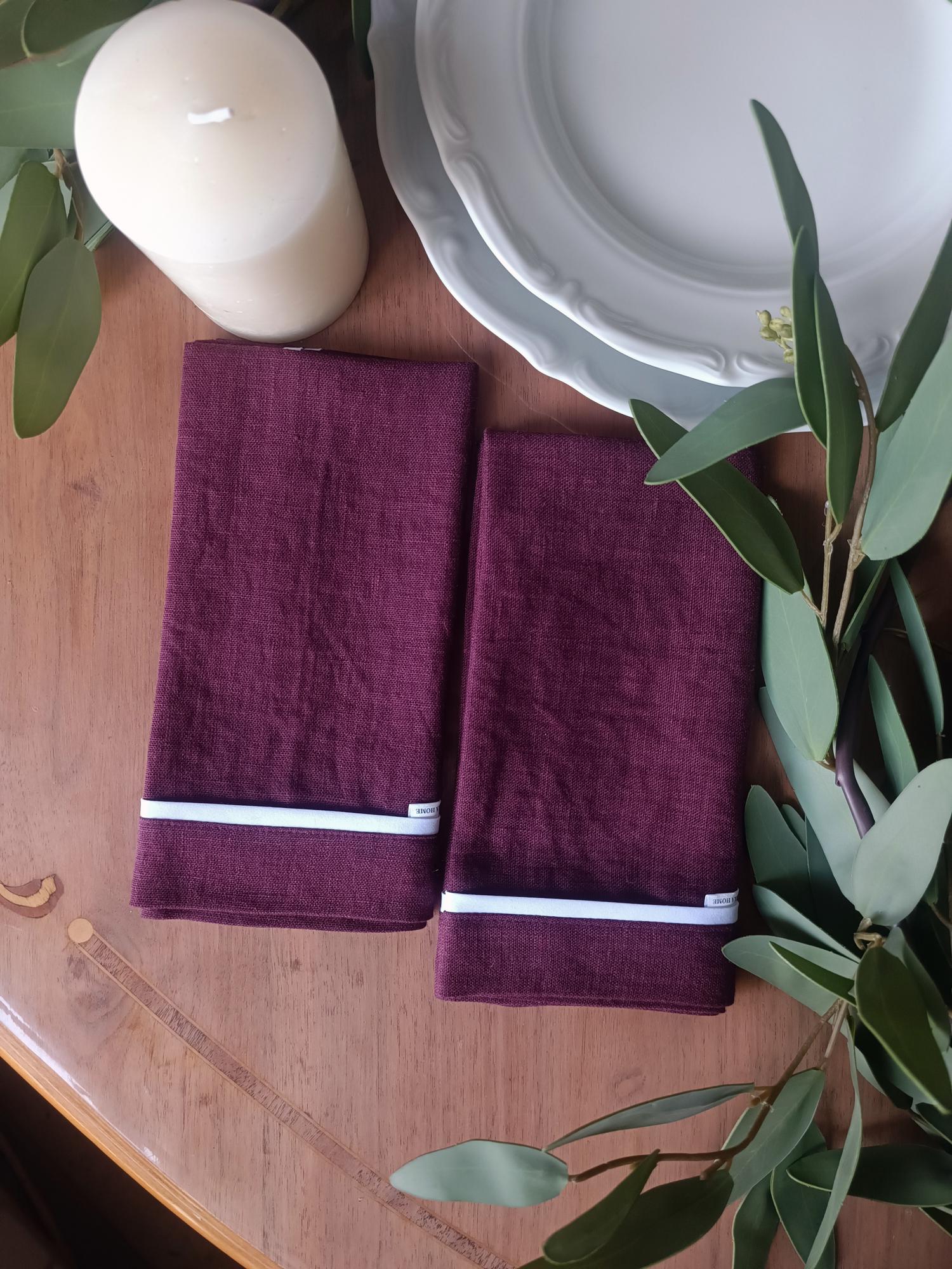 Комплект салфеток оттенок Бордо с кантом