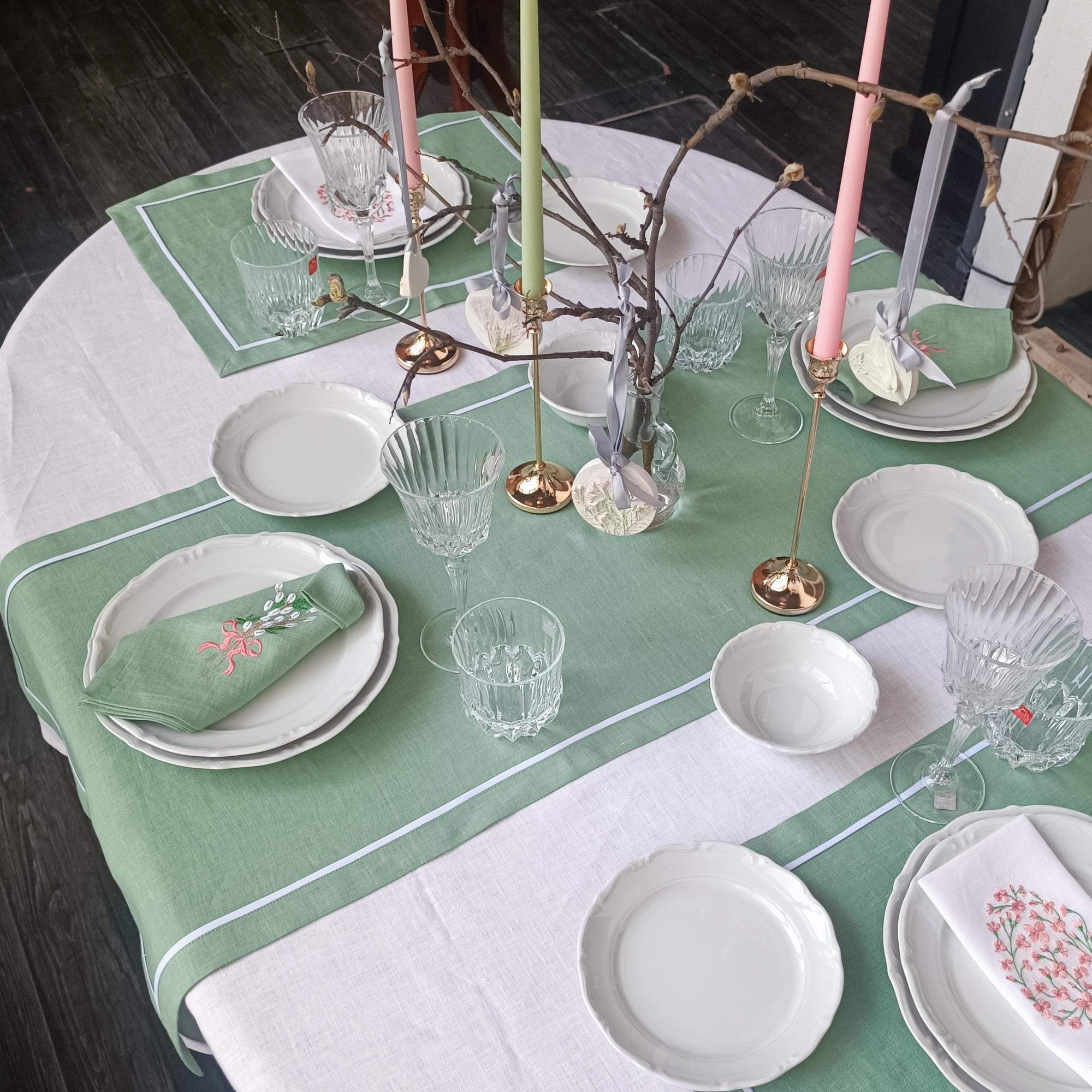 Раннер оттенок Мята с белым кантом