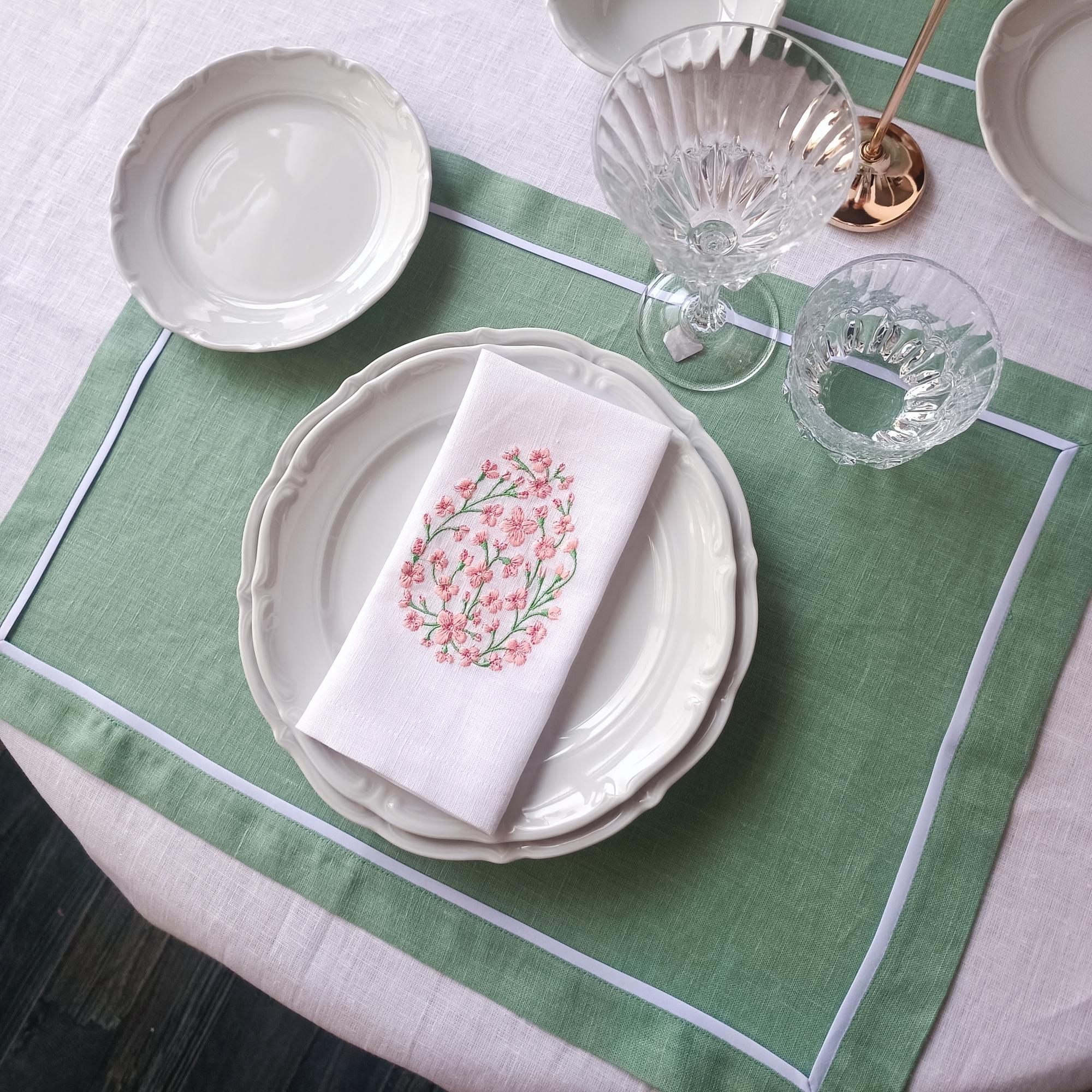 Плейсмат оттенок Мята с кантом