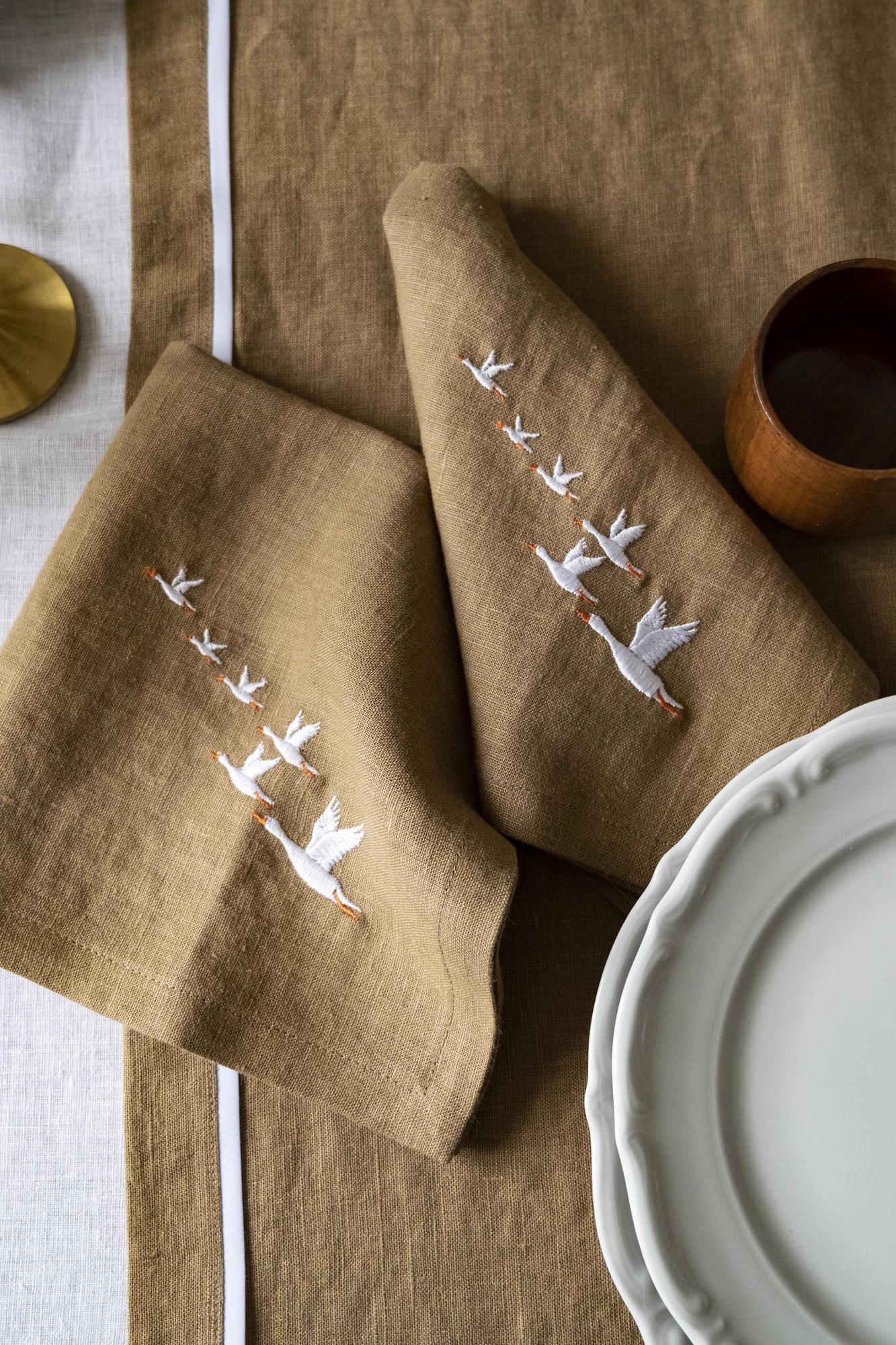 Комплект салфеток Сахара с вышивкой Гуси