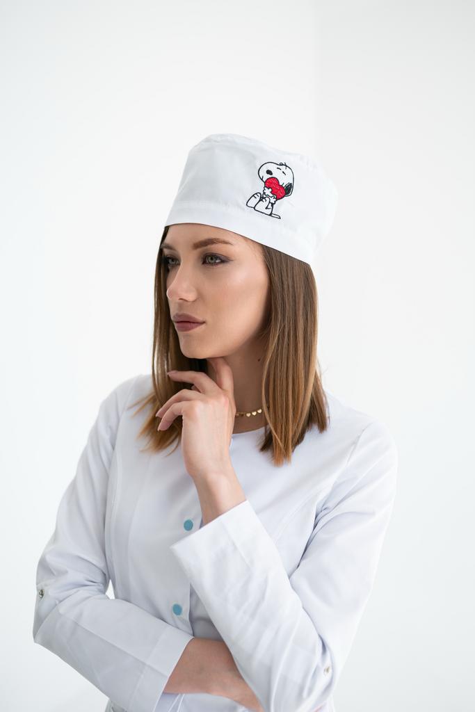 Шапочка "Собачка с сердцем" на резинке