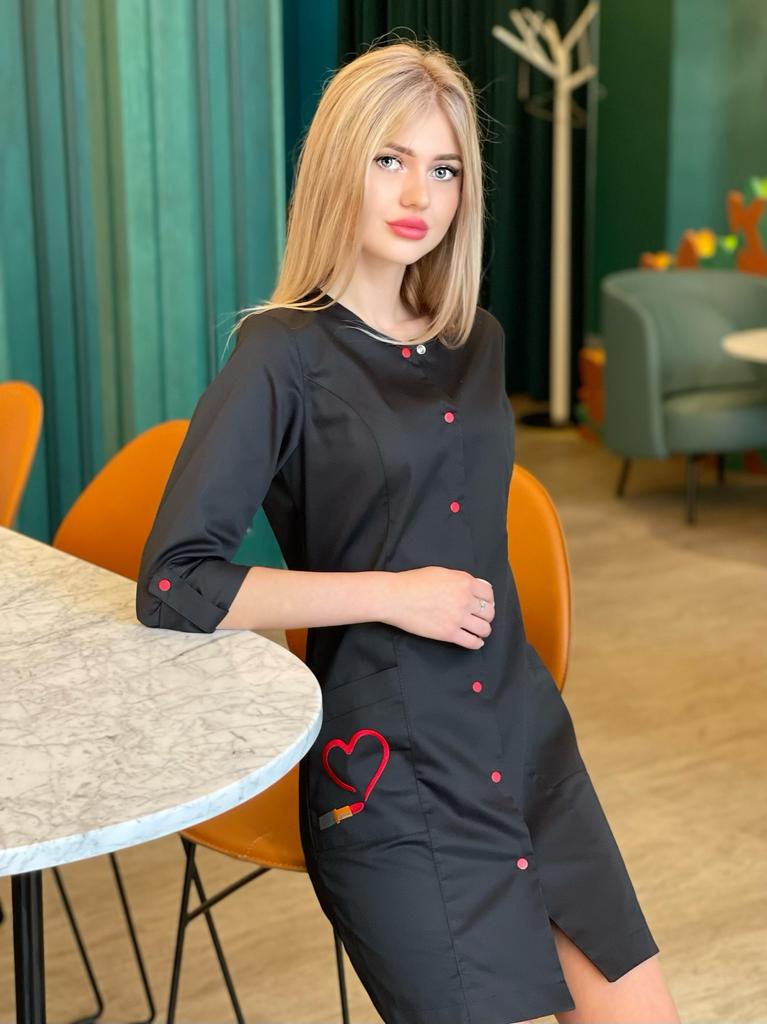 Женские халаты > Халат медицинский "Лаура", белый, рукав 3/4 купить в ...