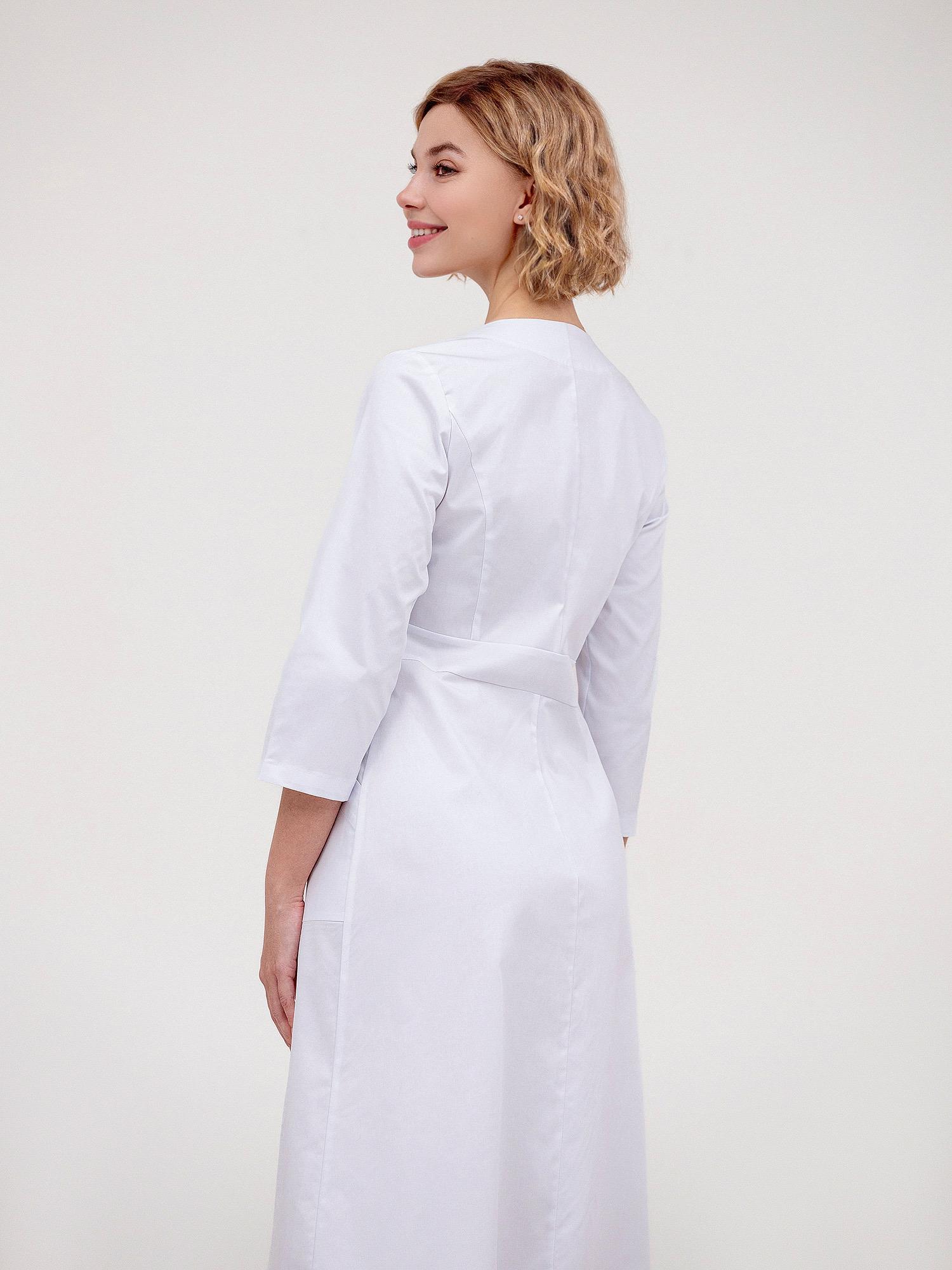 Халат медицинский женский "Джекки", cotton strech, белый