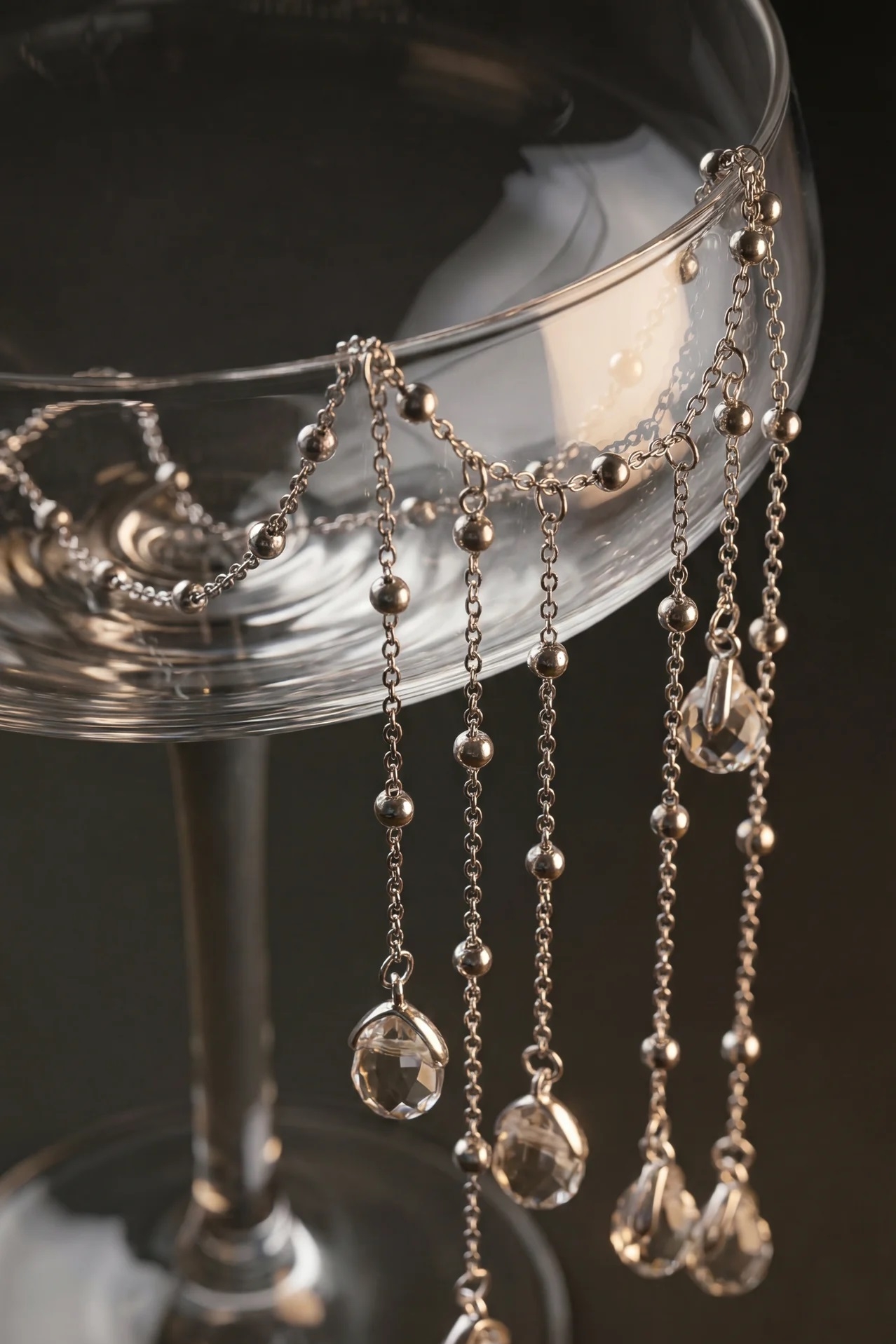 Collana Crystal Rain con cristalli pendenti a goccia