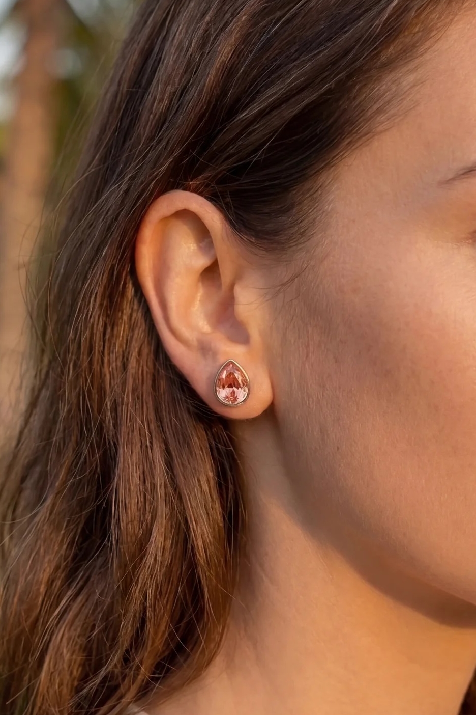 Orecchini Scarlet Aura con cristalli Swarovski coral peach