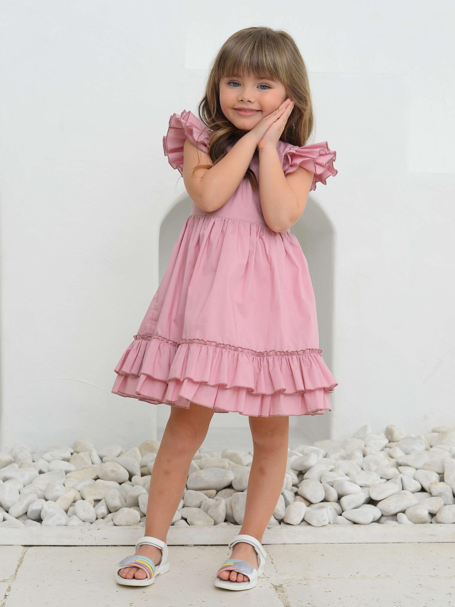 Детское летнее платье из хлопка для девочек с 3 до 6 лет, летний детский сарафан