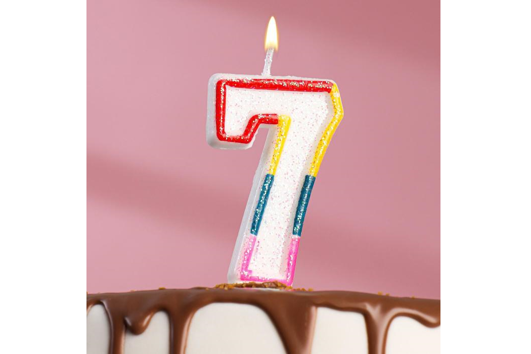 Свеча для торта «Цветной ободок» цифра 5 — Мамин Cake