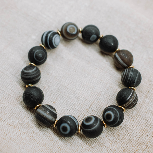 Агатовий браслет Кільця Сатурна з проставками