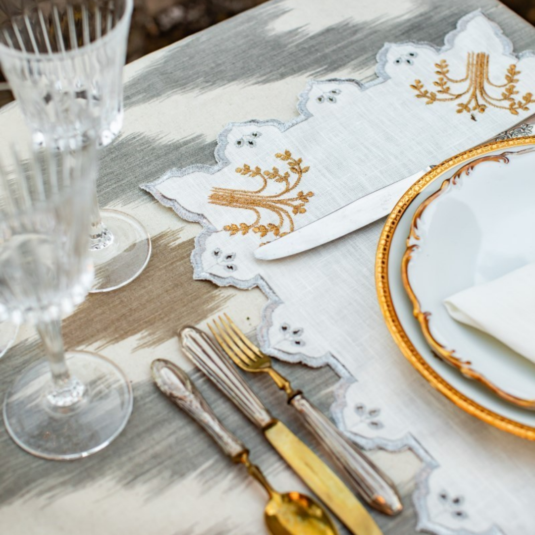 EDEN плейсмат 50*35 см (avorio-gold-silver), BORGO delle Tovaglie