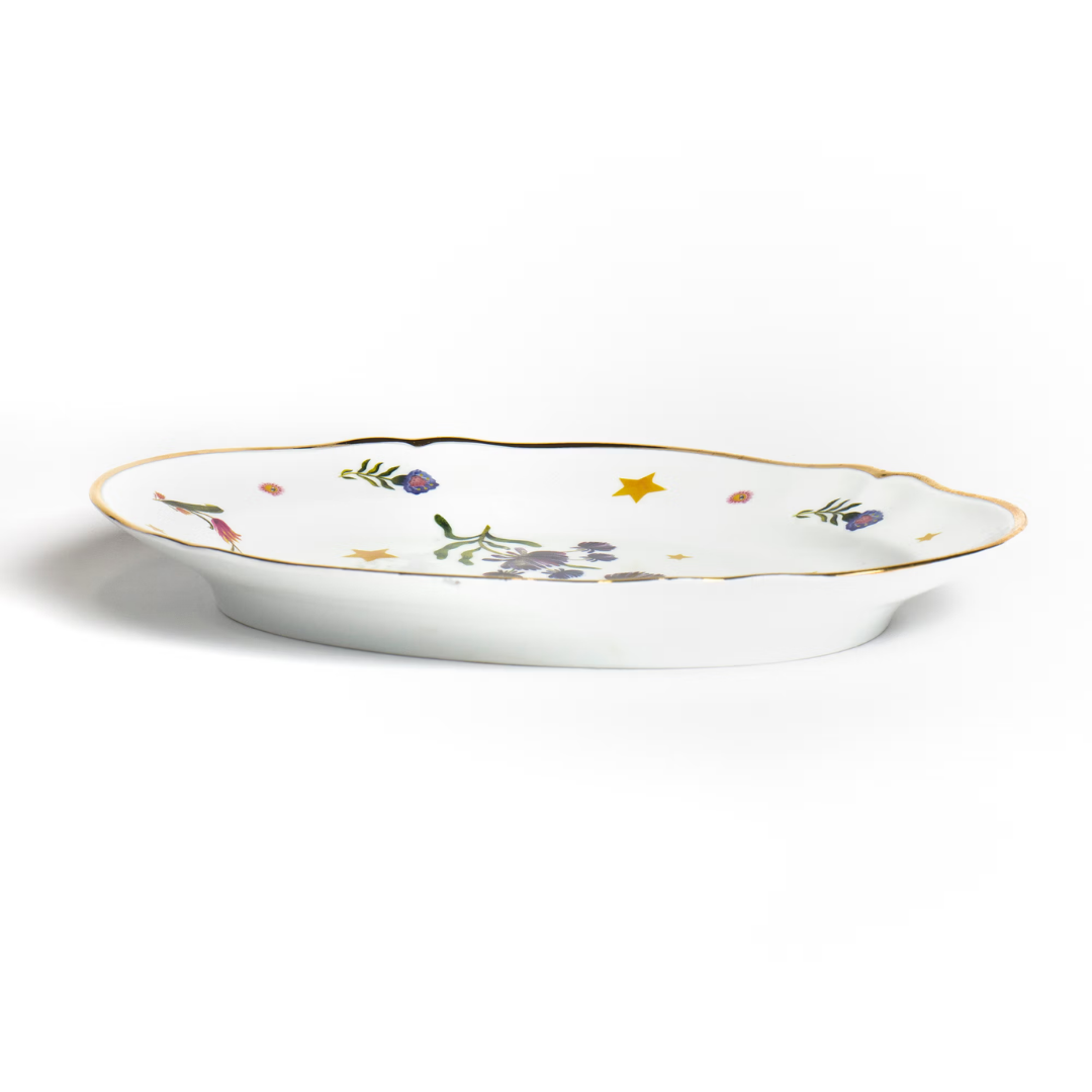 FLORAL DECAL Овальная тарелка 34 см; BITOSSI