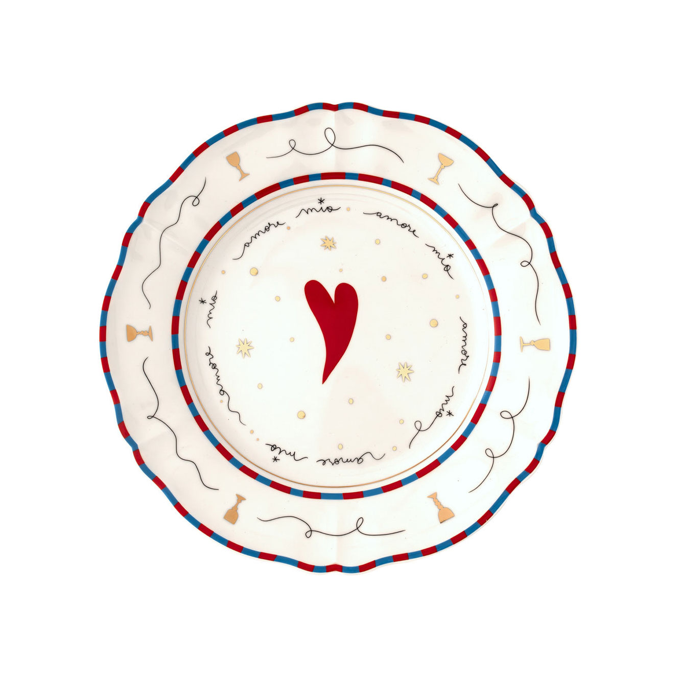 HEART Обеденная тарелка 26,5 см; BITOSSI