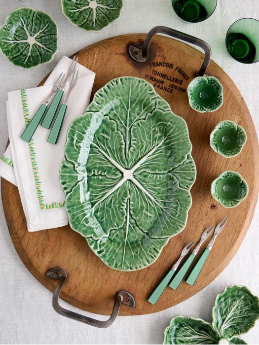 CABBAGE Тарелка овальная 37,5х26 см, зеленая; Bordallo Pinheiro