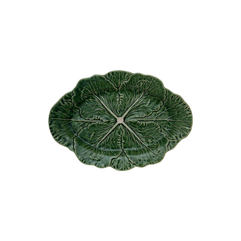 CABBAGE Тарелка овальная 37,5х26 см, зеленая; Bordallo Pinheiro
