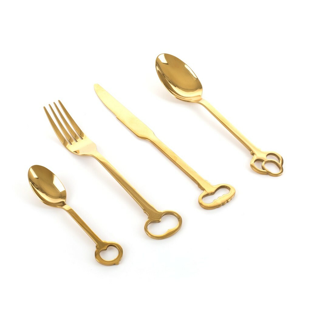 GOLD KEYTLERY Набор столовых приборов на 6 персон из 24 предметов; Seletti