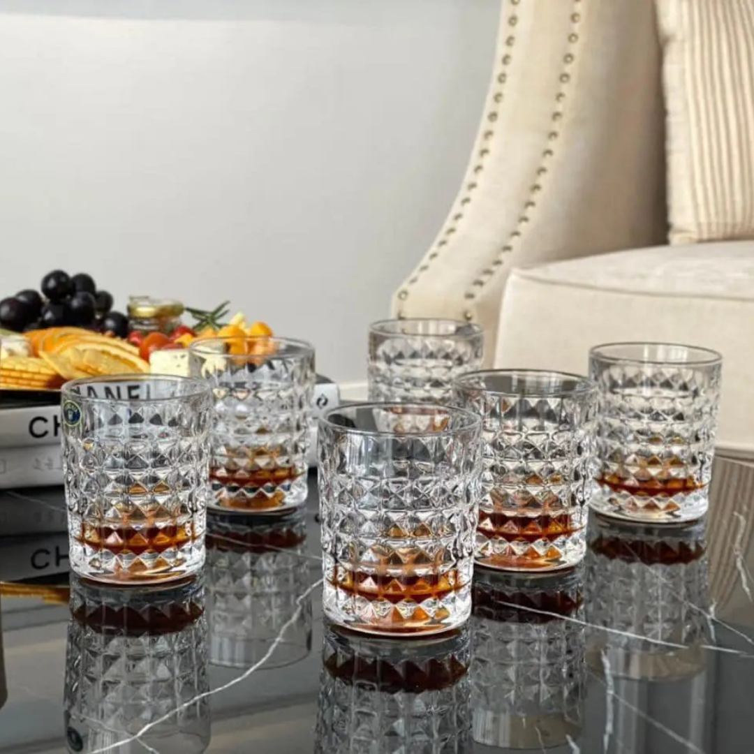 DIAMOND Набор стаканов для виски из 6 предметов; Crystal Bohemia