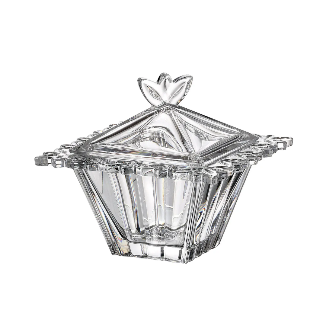 PIERCED Конфетница квадратная с крышкой; Crystal Bohemia