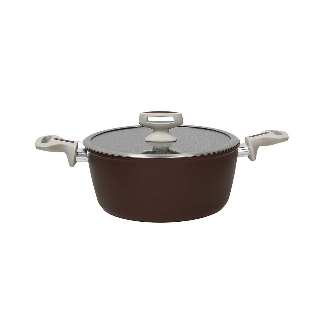 PEARLBROWN STONE Кастрюля с двумя ручками и крышкой 20 см; Tognana