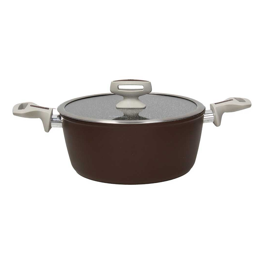 PEARLBROWN STONE Кастрюля с двумя ручками и крышкой 24 см; Tognana
