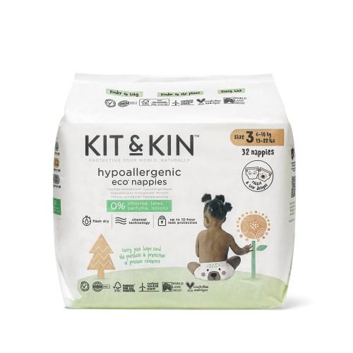 Scutece Hipoalergenice, Eco Kit&Kin, mărimea 3, 6-10 kg, 32 buc.