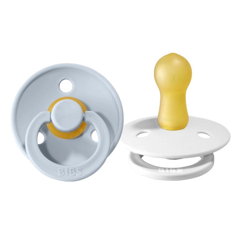 Suzete Bibs Colour  White & Baby Blue 6-18