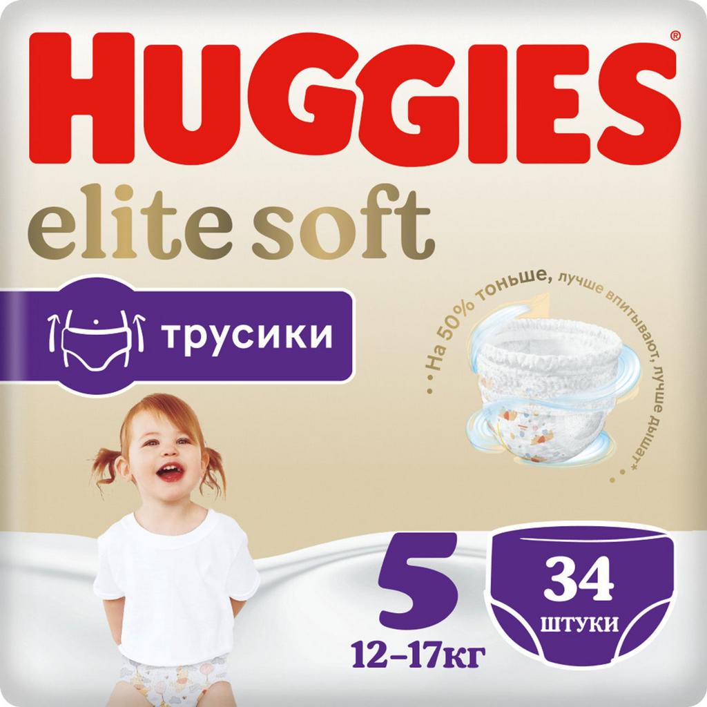 Chiloței "Huggies Elite Soft", mărimea 5, 12-17kg, 34 buc.