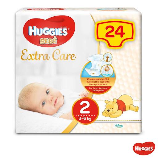 Scutece "Huggies Extra Care Small Pack", mărimea 2, 3-6 kg, 24 buc.