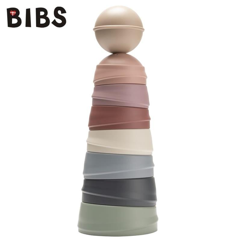 Jucărie BIBS Wobbly Tower - Pastel Rainbow